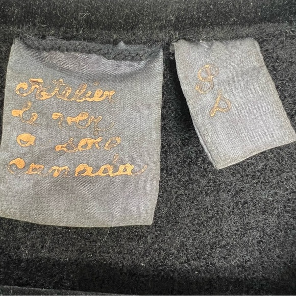 Vtg 80s 90s Canadian made trachten style black boiled wool duck cardigan jacket - Picture 14 of 14